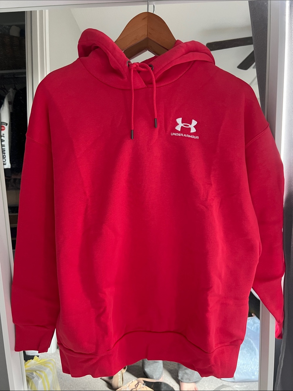 Under Armour Women's Pink Fuchsia Logo Hoodie Icon Fleece